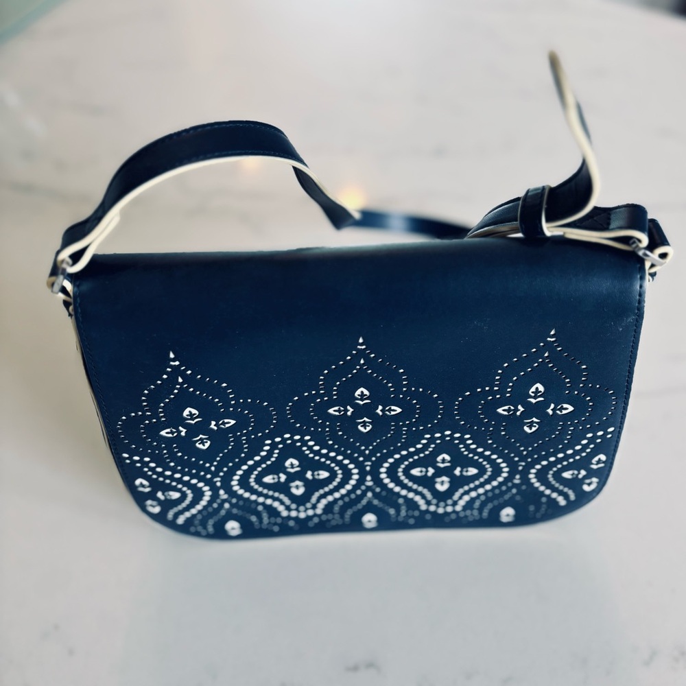 Vera Bradley Blue Crossbody Bag with Ornamental Design